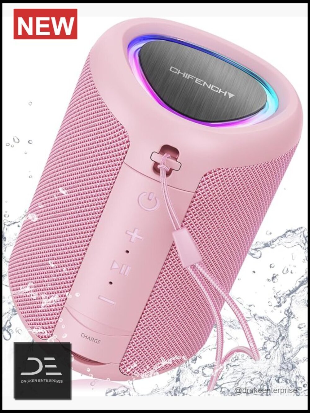 Portable Bluetooth Speaker IPX5 Waterproof 15H Battery TWS Pairing